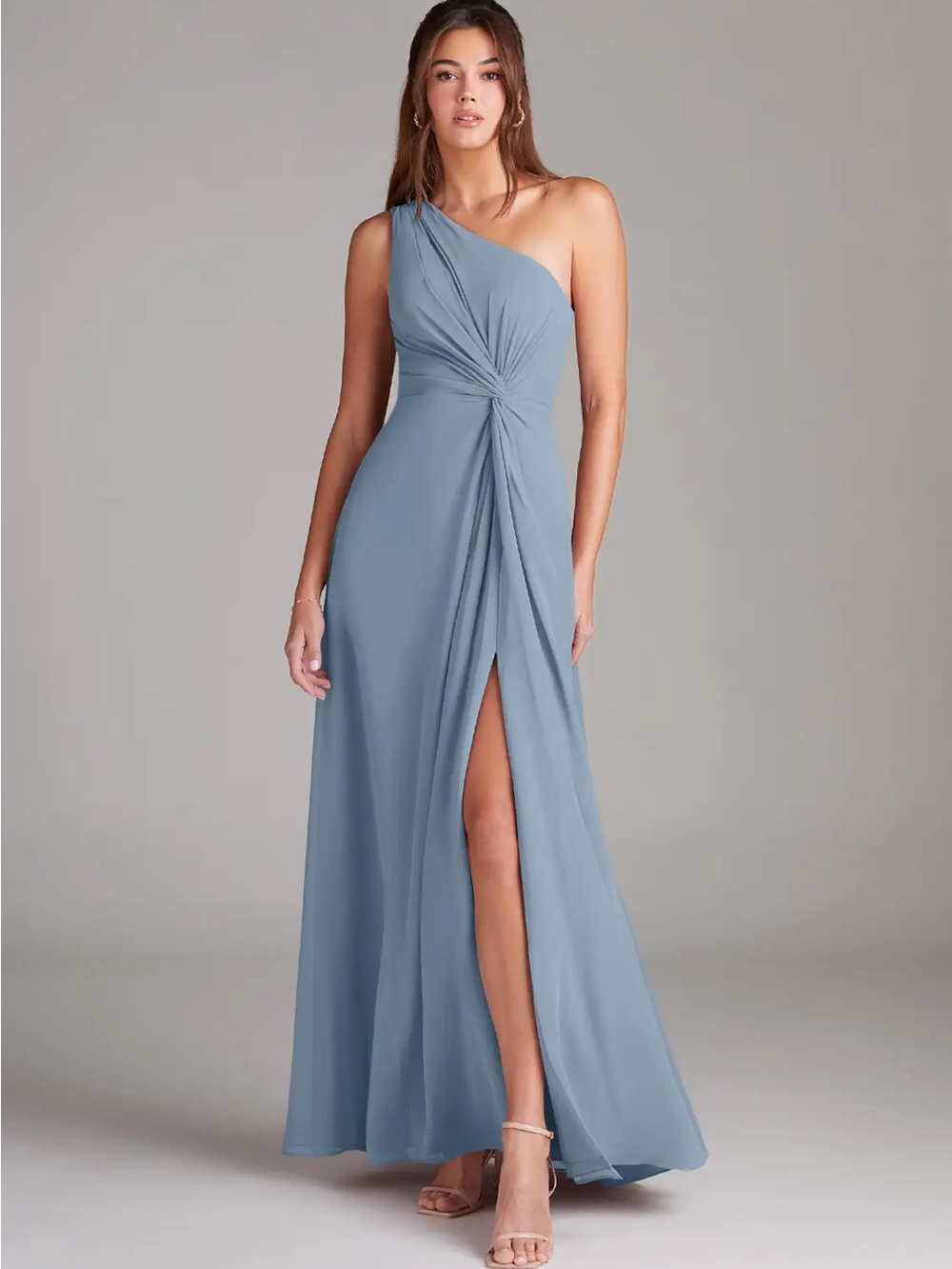 Azazie Brooke Dress - Dusty Blue